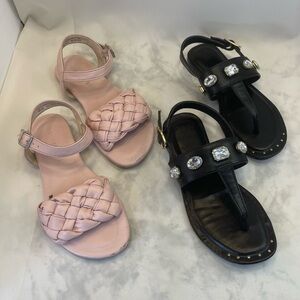 Girls Shoe 2 pair bundle Black and Pink Madden Girl Sandals Size 1